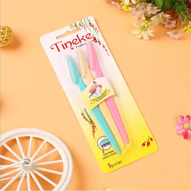 3pcs Colorful Eyebrow Trimmer Face Hair Razors