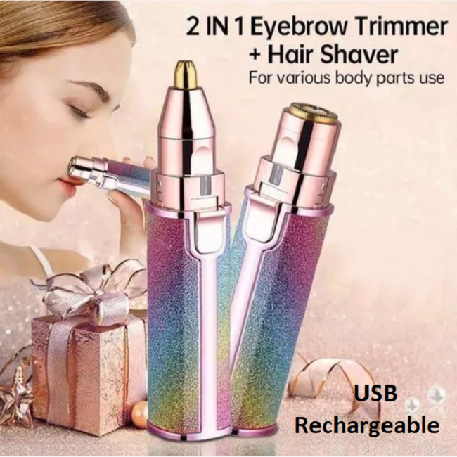 2-in-1 Lady Shaver Flawless Eyebrow Trimmer