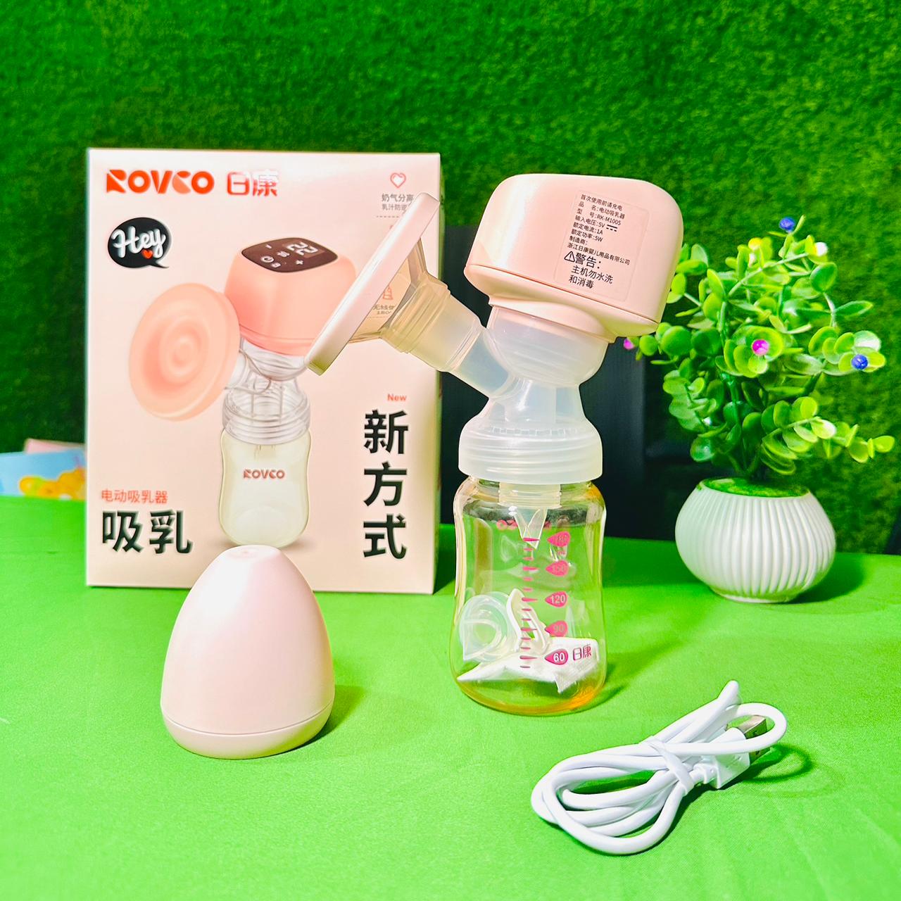 ROVCO  Rechargeable Breastfeeding Pumps Hands Free Portable Suction Brest Electronic Manual Pump