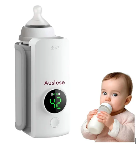 USB Rechargeable Baby Bottle Warmer, Portable Milk Warmer with LED Display