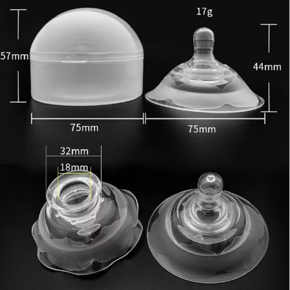 (2Pcs With Box) Double layer Nipple Shield Premium Quality Silicone for Breastfeeding Mother