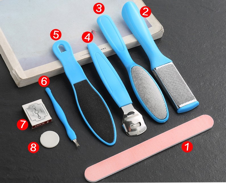 8-in-1 Professional Pedicure Foot Care Kit | Callus Remover & Foot File Set