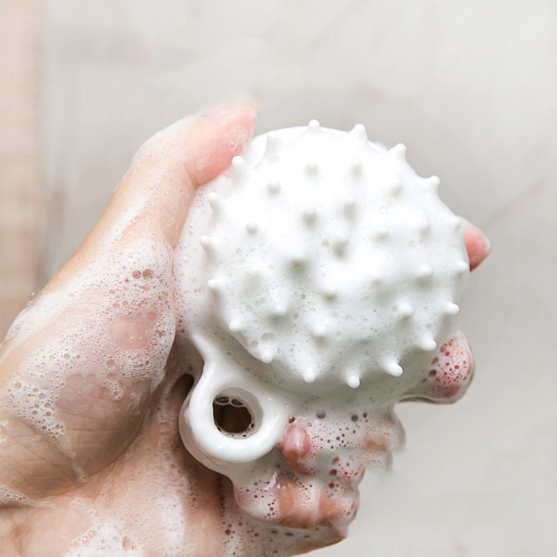 White Head Massage Comb – Silicone Scalp Scratcher & Shampoo Brush (Orginal China)