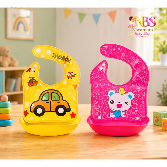 Soft Baby Feeding Bib with Adjustable Neck Closure